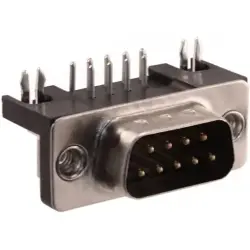 D-Sub plug, 9 pole, standard, equipped, angled, solder pin, 09681635812
