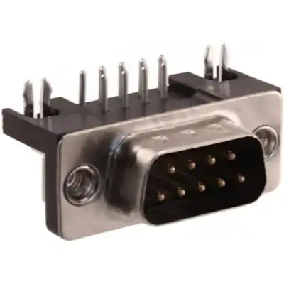 D-Sub plug, 9 pole, standard, equipped, angled, solder pin, 09681635812 - 1