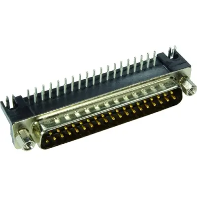 D-Sub plug, 25 pole, standard, equipped, angled, solder pin, 09683635813 - 1