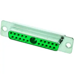 D-Sub socket, 21 pole, 21W1, equipped, straight, solder cup, 09693017211
