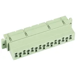 Female connector, type H15, 15 pole, z-d, pitch 10.16 mm, screw/spring connection, straight, silver-plated, 09060152813