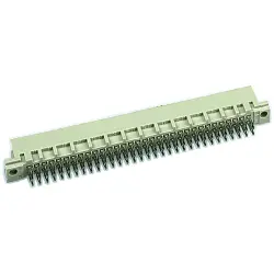 Male connector, type Q, 64 pole, a-b, pitch 2.54 mm, press-in connection, straight, gold-plated, 09721646904