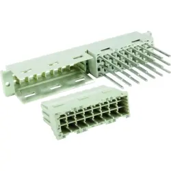 Female connector, type FM, 45 pole, z-b-d, pitch 5.08 mm, wire-wrap, straight, gold-plated, 09060452871