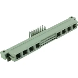 Female connector, type M, 24 pole, a-b-c, pitch 2.54 mm, solder pin, angled, 09732246801