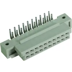 Female connector, type 3Q, 20 pole, a-b, pitch 2.54 mm, solder pin, angled, 09752206801