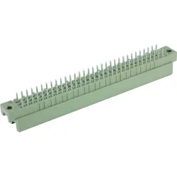 Male connector, type RL, 96 pole, a-b-c, pitch 2.54 mm, solder pin, straight, gold-plated, 09791966903