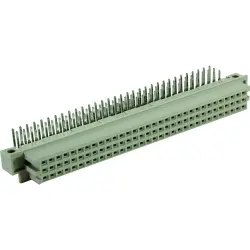 Female connector, type R, 96 pole, a-b-c, pitch 2.54 mm, solder pin, angled, gold-plated, 09792966801