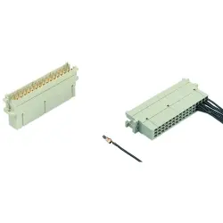 Male connector, type F, 48 pole, z-b-d, pitch 5.08 mm, crimp connection, straight, gold-plated, 09060482906