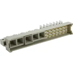 Male connector, type M/H, 21 pole, z-b-d, pitch 5.08 mm, solder pin, angled, gold-plated, 09061216981