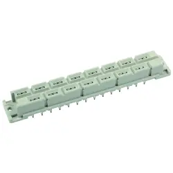 Female connector, type H15, 15 pole, z-d, pitch 5.08 mm, press-in connection, straight, silver-plated, 09062152854
