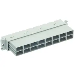 Female connector, type H16, 16 pole, z-d, pitch 10.16 mm, faston plug, straight, silver-plated, 09062162411