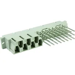 Female connector, type M/H, 24 pole, z-b-d, pitch 5.08 mm, wire-wrap, straight, silver-plated, 09062312821