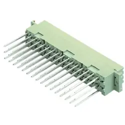Female connector, type F, 32 pole, z-b-d, pitch 5.08 mm, wire-wrap, straight, gold-plated, 09062322831