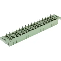 Female connector, type F, 32 pole, z-b-d, pitch 5.08 mm, press-in connection, straight, gold-plated, 09062326892