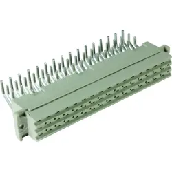 Female connector, type F, 48 pole, z-b-d, pitch 5.08 mm, solder pin, angled, gold-plated, 09062486836
