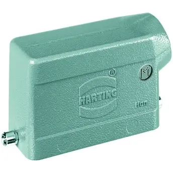 Grommet housing, size 16B, die-cast aluminum, M25, angled, longitudinal bow locking, IP65/IP66/IP67, 19300161541 - 1