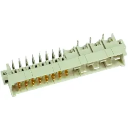 Male connector, type M/H, 24 pole, z-b-d, pitch 5.08 mm, solder pin, angled, gold-plated, 09063316924