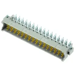 Male connector, type F, 48 pole, z-b-d, pitch 5.08 mm, solder pin, angled, gold-plated, 09063486901