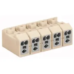 Cable connector, 5 pole, 2.5 mm², clamping points: 20, white, push-in wire connection, 18 A, 272-105