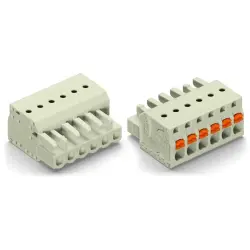 Socket header, 4 pole, pitch 5 mm, angled, light gray, 2721-104/026-000