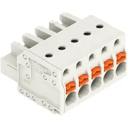 Socket header, 5 pole, pitch 5 mm, angled, light gray, 2721-105/026-000