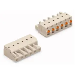 Socket header, 6 pole, pitch 7.5 mm, angled, light gray, 2721-206/026-000