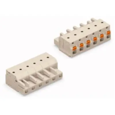 Socket header, 6 pole, pitch 7.5 mm, angled, light gray, 2721-206/026-000 - 1