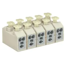 Cable connector, 1 pole, 2.5 mm², clamping points: 4, white, push-in wire connection, 18 A, 272-301