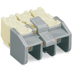Socket, 3 pole, push-wire connection, 2.5 mm², white/gray, 272-403/272-496