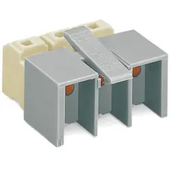 Coupling connector, 3 pole, push-wire connection, 0.75 mm², white/gray, 272-413/272-419