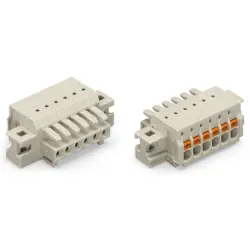 Socket header, 3 pole, pitch 3.5 mm, angled, light gray, 2734-103/031-000