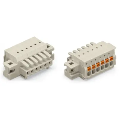Socket header, 3 pole, pitch 3.5 mm, angled, light gray, 2734-103/031-000 - 1