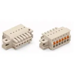 Socket header, 6 pole, pitch 3.5 mm, angled, light gray, 2734-106/031-000
