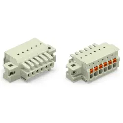 Socket header, 8 pole, pitch 3.5 mm, angled, light gray, 2734-108/031-000
