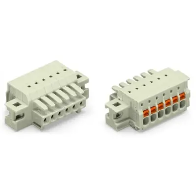 Socket header, 8 pole, pitch 3.5 mm, angled, light gray, 2734-108/031-000 - 1