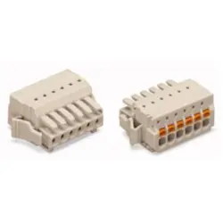 Socket header, 14 pole, pitch 3.5 mm, angled, light gray, 2734-114/037-000