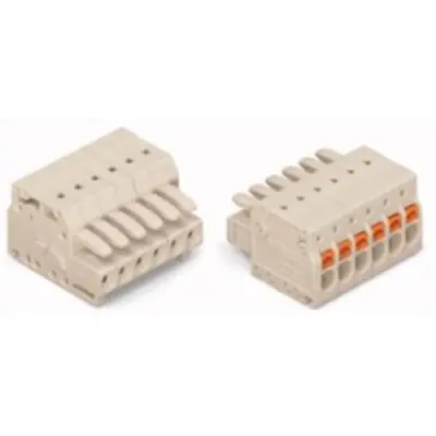 Socket header, 20 pole, pitch 3.5 mm, angled, light gray, 2734-120 - 1