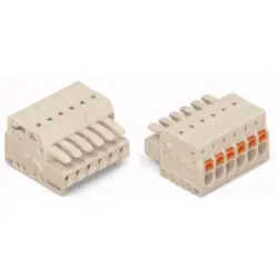 Socket header, 20 pole, pitch 3.5 mm, angled, light gray, 2734-120