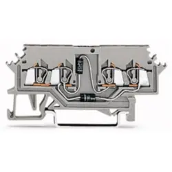 4 conductor component terminal block for lamp test circuits up to 60 V, spring-clamp connection, 0.08-1.5 mm², 1 pole, 500 mA, gray, 279-620/281-408