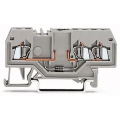 3 conductor component terminal with diode 1N4007, spring-clamp connection, 0.08-1.5 mm², 1 pole, 500 mA, gray, 279-673/281-410 - 1