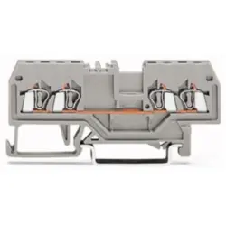 4-wire feed-through terminal, spring-clamp connection, 0.08-1.5 mm², 1 pole, 18 A, 8 kV, gray, 279-831