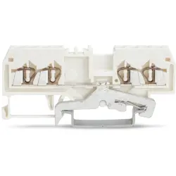 4-wire shield wire terminal, spring-clamp connection, 0.08-1.5 mm², 1 pole, 18 A, white, 279-838