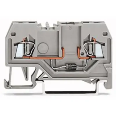 2 conductor component terminal with diode 1N4007, spring-clamp connection, 0.08-1.5 mm², 1 pole, 500 mA, gray, 279-915/281-410 - 1