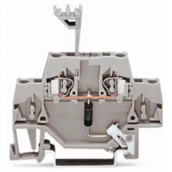 Double-decker component terminal with suppressor diode, spring-clamp connection, 0.08-2.5 mm², 1 pole, 20 A, gray, 280-502/281-607