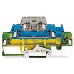 Three level terminal, spring-clamp connection, 0.08-2.5 mm², 3 pole, 20 A, 6 kV, green-yellow/blue/gray, 280-510