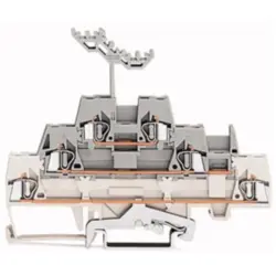 Shield conductor/feed-through/feed-through terminal block, spring-clamp connection, 0.08-2.5 mm², 3 pole, 20 A, 6 kV, white/gray, 280-548