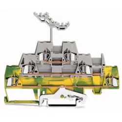Shield conductor/feed-through/feed-through terminal block, spring-clamp connection, 0.08-2.5 mm², 3 pole, 20 A, 6 kV, gray, 280-557