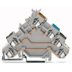 4-wire initiator terminal, spring-clamp connection, 0.08-2.5 mm², 4 pole, 20 A, 6 kV, gray, 280-580