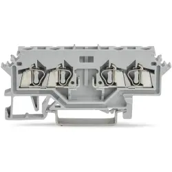 4-wire base terminal, spring-clamp connection, 0.08-2.5 mm², 2 pole, 10 A, 6 kV, gray, 280-606