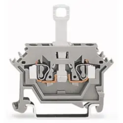 2-wire disconnect terminal block, spring-clamp connection, 0.08-2.5 mm², 2 pole, 10 A, 6 kV, gray, 280-612